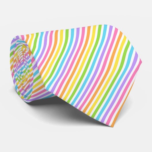 Kleurrijke Snoep Stripe Stropdas (Opgerold)
