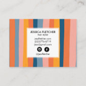 Kleurrijke Snoep Stripes Minimale grafische kaart  Visitekaartje (Achterkant)