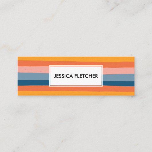 Kleurrijke Snoep Stripes Minimale grafische QR-cod Mini Visitekaartje (Voorkant)