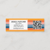 Kleurrijke Snoep Stripes Minimale grafische QR-cod Mini Visitekaartje (Achterkant)