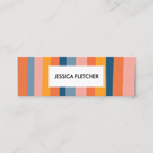 Kleurrijke Snoep Stripes Minimale Koel Mini Visitekaartje (Voorkant)