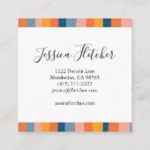 Kleurrijke Snoep Stripes Minimale Koel Vierkante Visitekaartje (Achterkant)