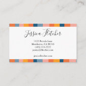 Kleurrijke Snoep Stripes Minimale Koel Visitekaartje (Achterkant)