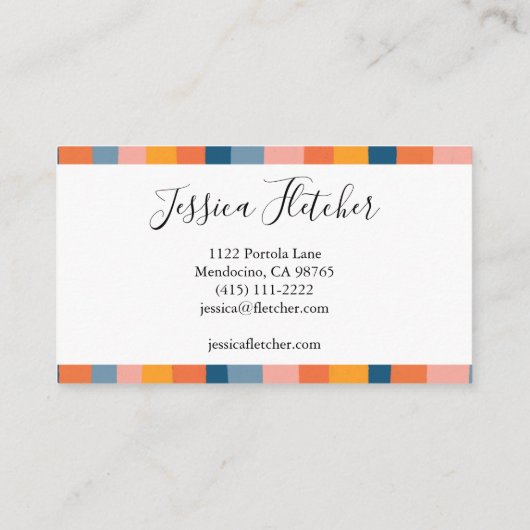 Kleurrijke Snoep Stripes Minimale Koel Visitekaartje (Achterkant)