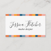 Kleurrijke Snoep Stripes Minimale Koel Visitekaartje (Voorkant)