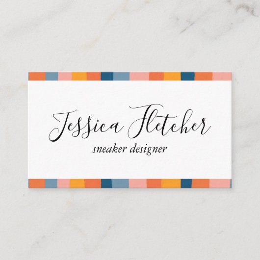 Kleurrijke Snoep Stripes Minimale Koel Visitekaartje (Voorkant)