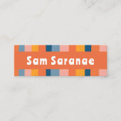 Kleurrijke Snoep Stripes Minimalistisch Koel Retro Mini Visitekaartje (Voorkant)