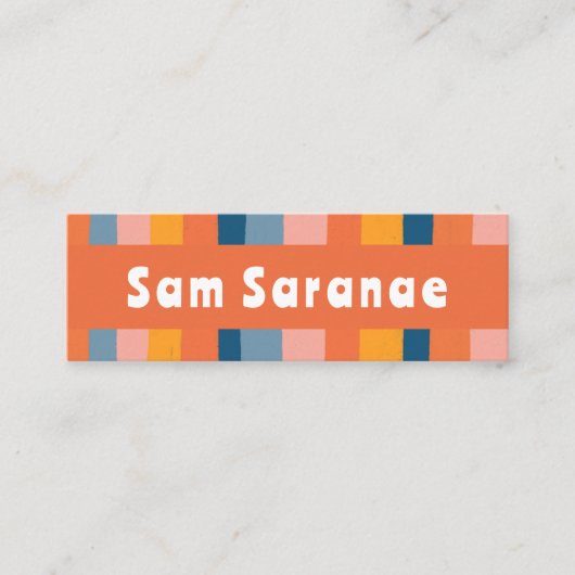 Kleurrijke Snoep Stripes Minimalistisch Koel Retro Mini Visitekaartje (Voorkant)