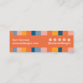 Kleurrijke Snoep Stripes Minimalistisch Koel Retro Mini Visitekaartje (Achterkant)