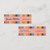 Kleurrijke Snoep Stripes Minimalistisch Roze Mini Visitekaartje (Voorkant / Achterkant)