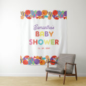 Kleurrijke Snoep thema Baby shower achtergrond Wandkleed (In situ)