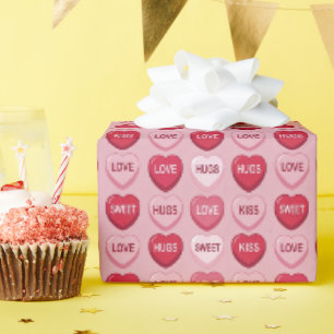 kleurrijke snoep valentijnsdag hart patroon cadeaupapier