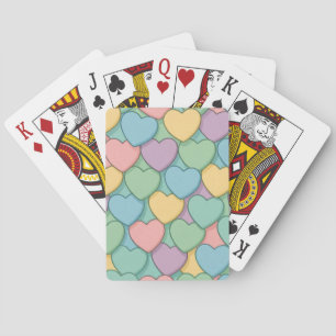 kleurrijke snoep Valentijnsdag hart patroon Two-T Pokerkaarten