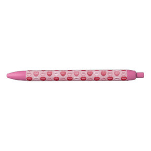 kleurrijke snoep valentijnsdag hart patroon zwarte inkt pen