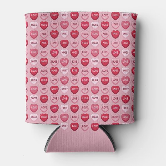 kleurrijke snoep Valentijnsdag hartpatroon Blikjeskoeler (Voorkant)