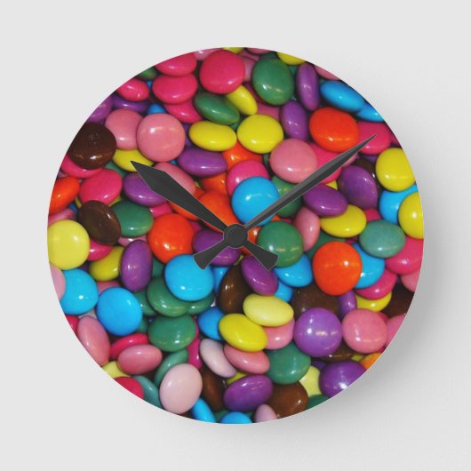 Kleurrijke Snoep Wall Clock Ronde Klok (Voorkant)
