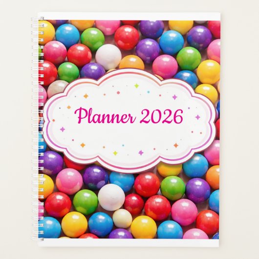 Kleurrijke snoepautomaat planner hoes (Voorkant)
