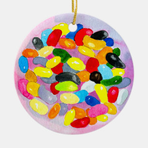 Kleurrijke snoepgelei lollies keramisch ornament