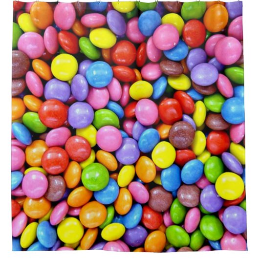 Kleurrijke Snoepjes artikelen Douchegordijn (Voorkant)