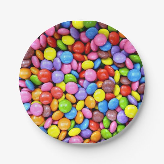 Kleurrijke Snoepjes artikelen Papieren Bordje (Voorkant)