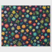 Kleurrijke snoepjes en bloemen cadeaupapier (Vlak)