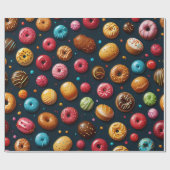 Kleurrijke snoepjes en bloemen cadeaupapier (Vlak)