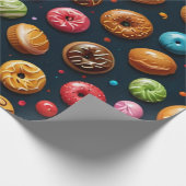 Kleurrijke snoepjes en bloemen cadeaupapier (Hoek)