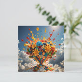 Kleurrijke Snoepjes En Bloemen Kaart (Staand voorkant)