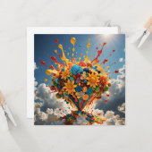 Kleurrijke Snoepjes En Bloemen Kaart (Voorkant / Achterkant in situ)