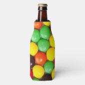 Kleurrijke snoepjes flesjeskoeler (Fles Voorkant)