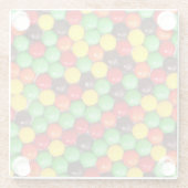 Kleurrijke snoepjes glazen onderzetter (Achterkant)