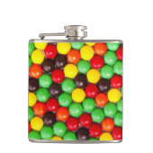 Kleurrijke snoepjes heupfles (Voorkant)
