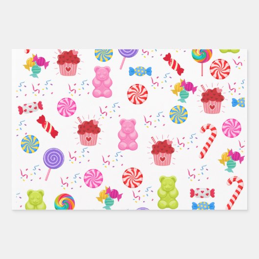 Kleurrijke Snoepjes Inpakpapier Vel (Voorkant 2)