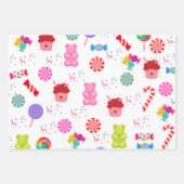 Kleurrijke Snoepjes Inpakpapier Vel (Voorkant)