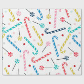 Kleurrijke snoepjes Kerstmis Cadeaupapier (Vlak)