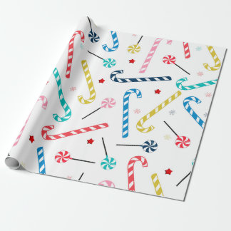 Kleurrijke snoepjes Kerstmis Cadeaupapier