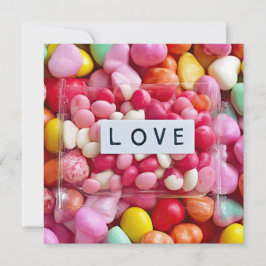 Kleurrijke Snoepjes Liefde Valentijns Cadeau Kaart