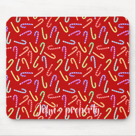  kleurrijke snoepjes op rood muismat