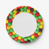 Kleurrijke snoepjes papieren bordje (Voorkant)