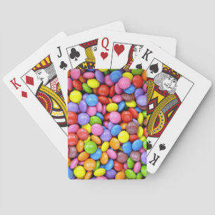 Kleurrijke snoepjes pokerkaarten