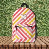 Kleurrijke Snoepjes strepen Toevoegen Logo Corpora Bedrukte Rugzak