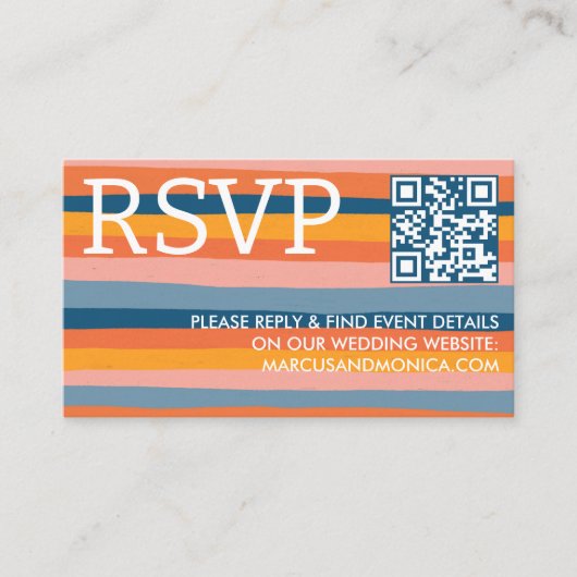 Kleurrijke Snoepjes strepen Vrolijke Bold QR Code  Informatiekaartje (Voorkant)