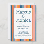 Kleurrijke Snoepjes strepen Vrolijke Bold Wedding Kaart (Voorkant)