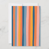 Kleurrijke Snoepjes strepen Vrolijke Bold Wedding Kaart (Achterkant)