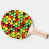 Kleurrijke snoepjes tafeltennisbatje (Zijkant)