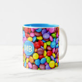 Kleurrijke Snoepjes Tweekleurige Koffiemok (Voorkant rechts)