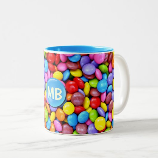 Kleurrijke Snoepjes Tweekleurige Koffiemok (Voorkant rechts)