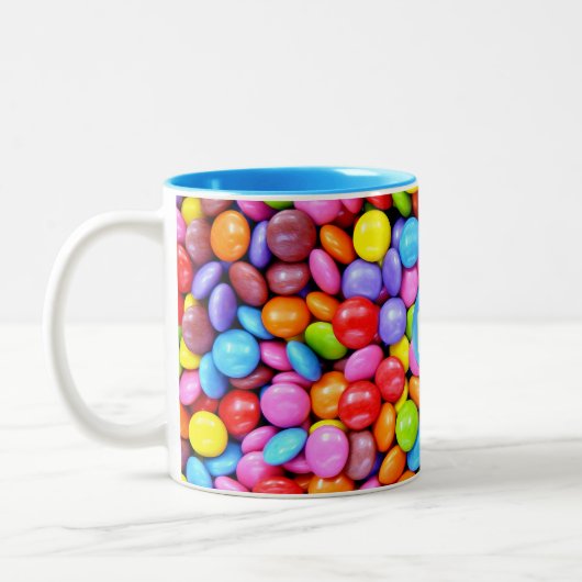 Kleurrijke Snoepjes Tweekleurige Koffiemok (Links)