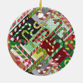 Kleurrijke snoepstokken keramisch ornament (Achterkant)