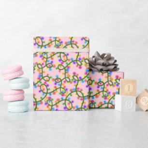 Kleurrijke snoerlampjes Mooie Roze Patroon Baby Cadeaupapier